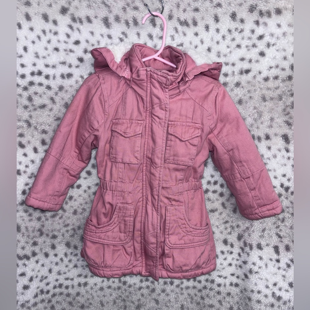GIRLS 2T FUZZY LINED COAT